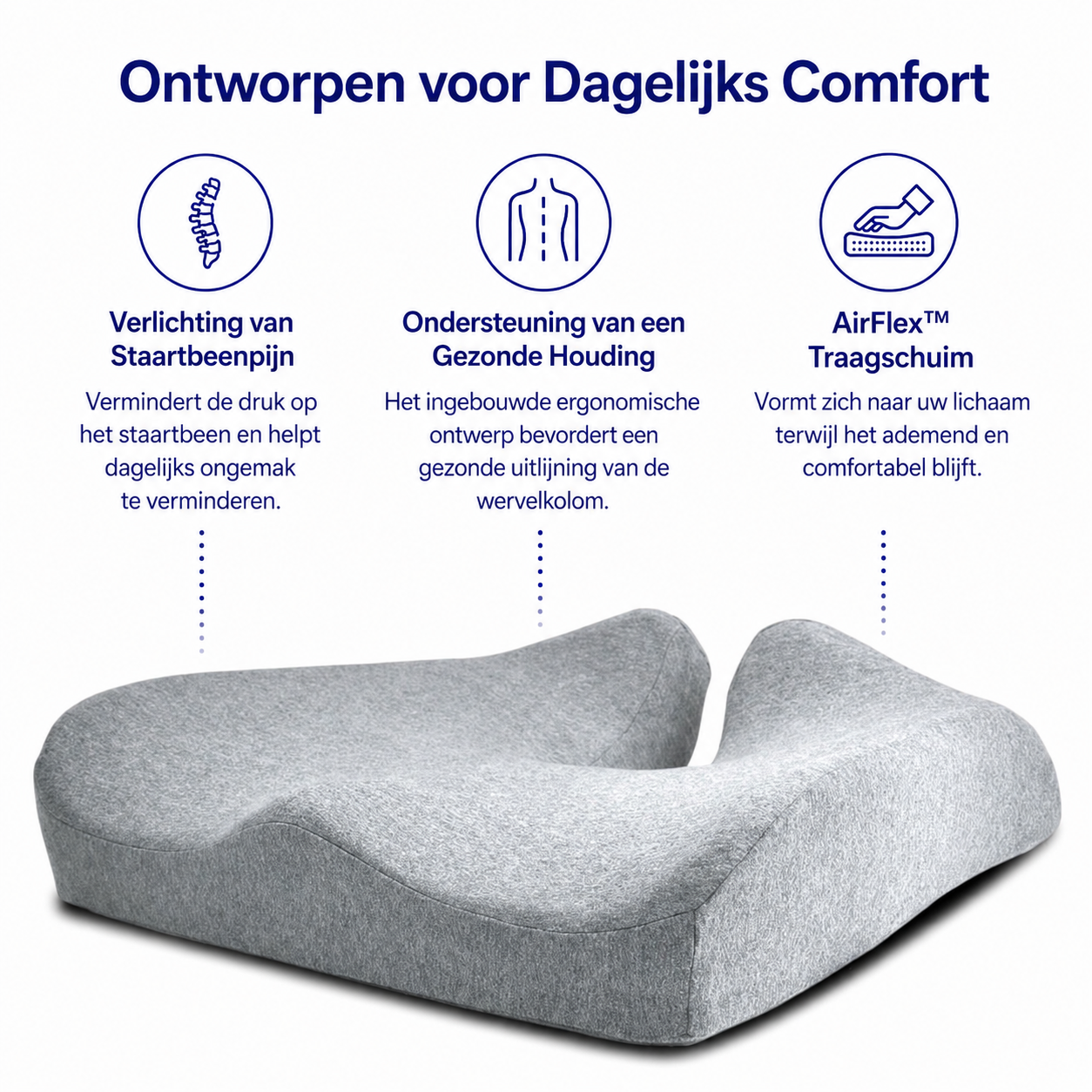 Zitiva Orthopedisch Zitkussen voor Rug- & Stuitpijn
